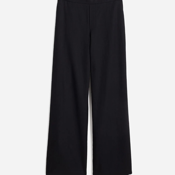 Madewell Pull-On Straight Pants in Drapey Twill - True Black, L - Picture 2 of 10